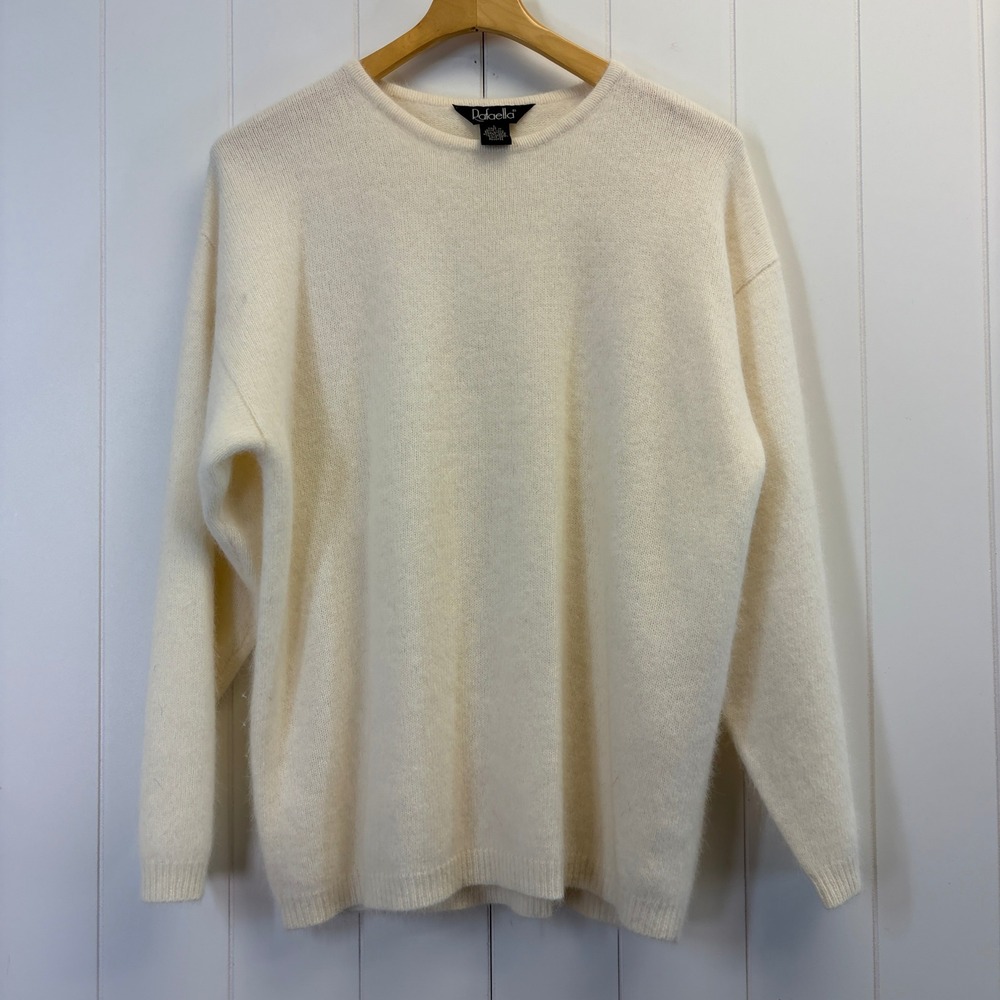 Vintage Rafaella Quiet Luxury Angora Lambswool Sweater Womens Size L Minimalist